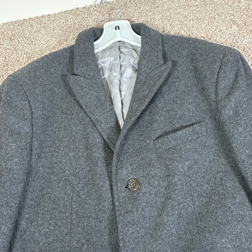 Banana Republic Mens Nova Fides Italian Wool Overcoat Charcoal Grey‎ Large L
